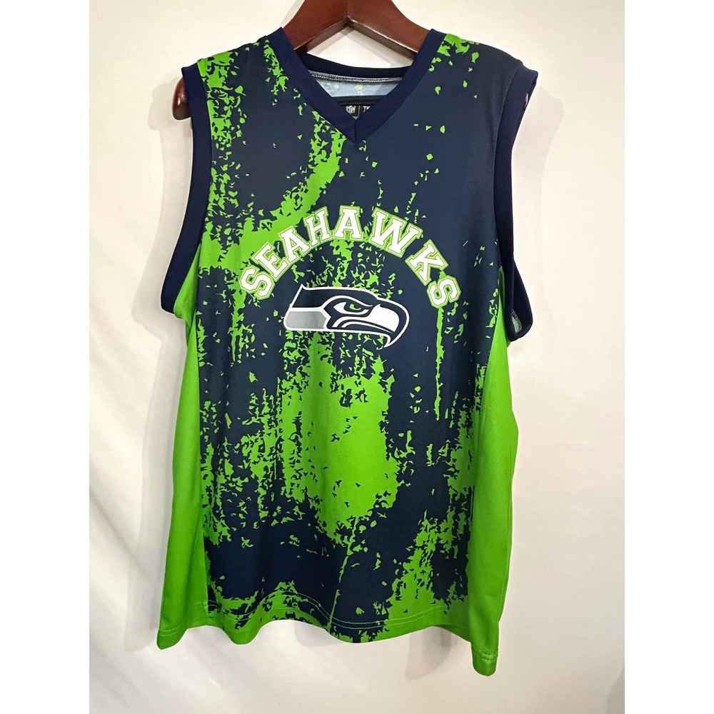 NFL Team Apparel Seattle Seahawks‎  Team  Basketball Green Blue Jersey Men Sz XL